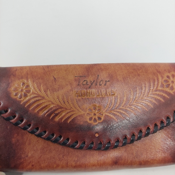 Handmade Hand Tooled Brown Leather Floral Honduras Crossbody Bag Western Boho - Picture 4 of 13